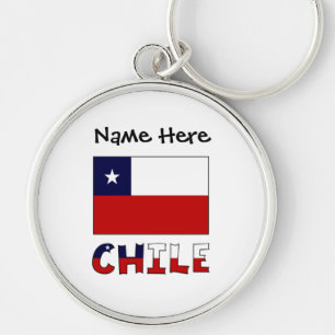 Chile und chilenische Flagge Personalisiert Schlüsselanhänger