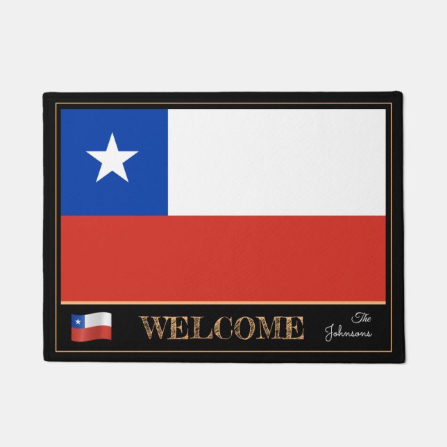 Chile und chilenische Flagge / Sport Willkommen Fußmatte (Vorderseite)