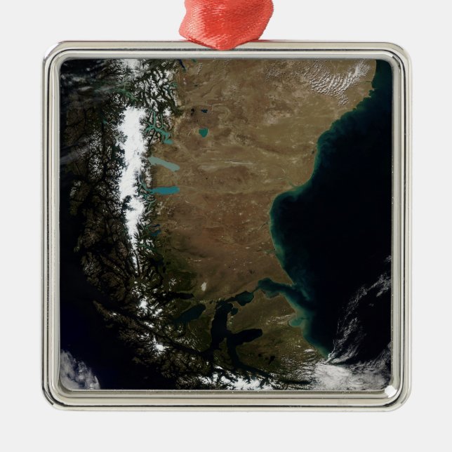 Chile und Patagonien Silbernes Ornament (Vorne)