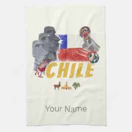 Chile Vintag Osterinsel Flag und Alpaca Geschirrtuch