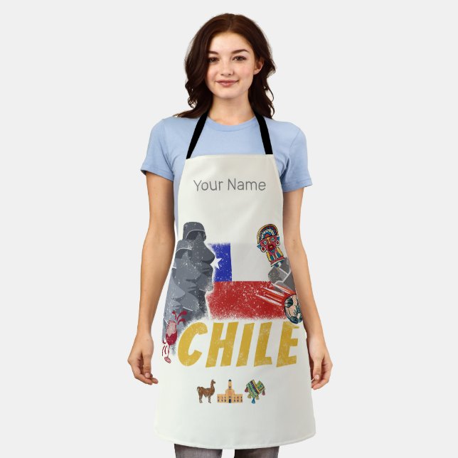 Chile Vintag Osterinsel Flag und Alpaca Schürze (Getragen)