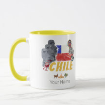 Chile Vintag Osterinsel Flag und Alpaca