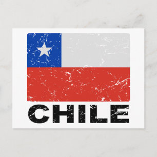 Chile Vintage Flagge Postkarte
