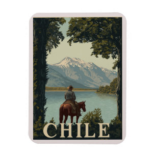 Chile Vintage Reise Anden-Gebirge Magnet