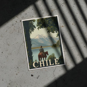 Chile Vintage Travel   Andes Mountain Postkarte