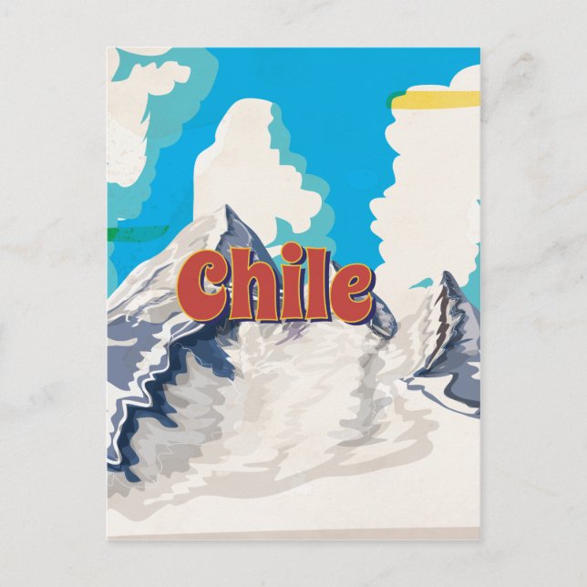 Chile Vintage Travel Poster Postkarte (Vorderseite)