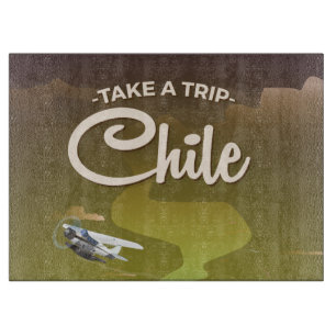 Chile Volcano Vintage Reiseplakat Schneidebrett