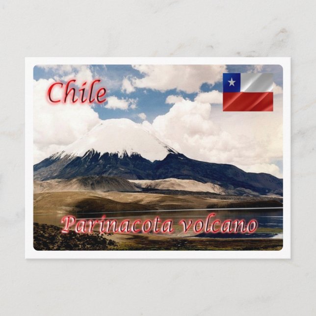 Chile - Vulkan Parinacota - Postkarte (Vorderseite)