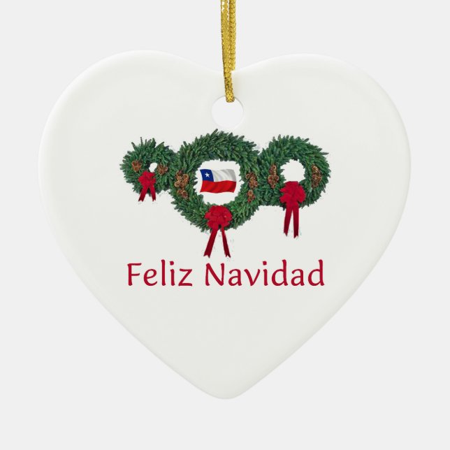 Chile-Weihnachten 2 Keramikornament (Vorne)