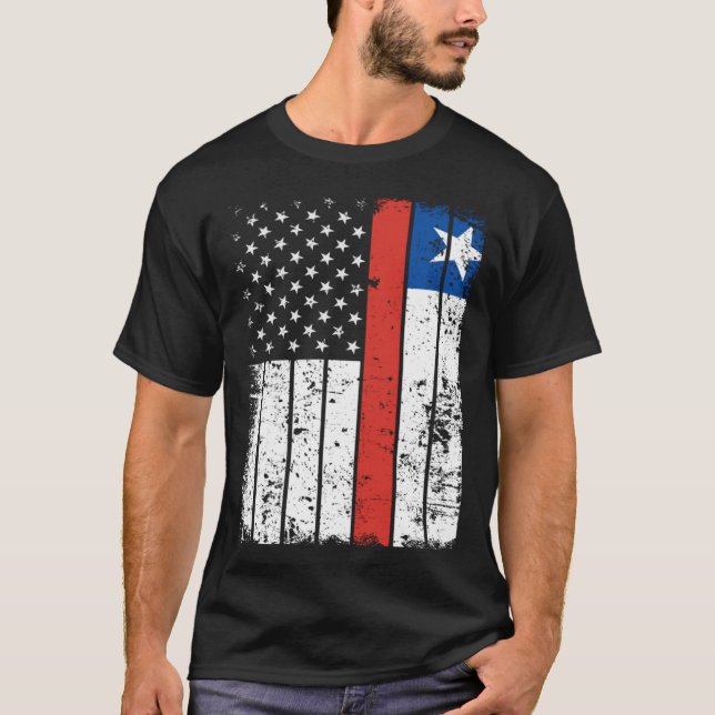 Chilean American Flag T-Shirt Pride Chile USA (Vorderseite)