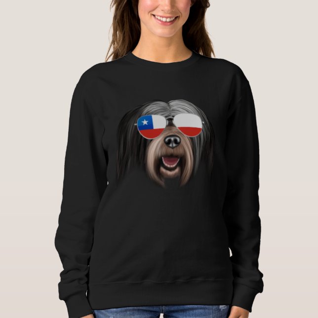Chilean Flag Tibetan Terrier Dog Chile Pocket Sweatshirt (Vorderseite)