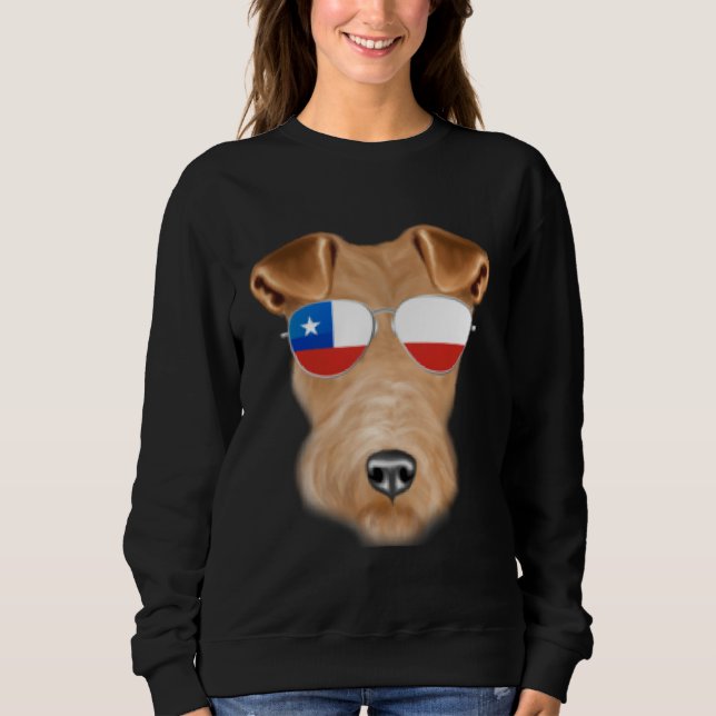 Chilean Flag Wire Fox Terrier Dog Chile Pocket Sweatshirt (Vorderseite)