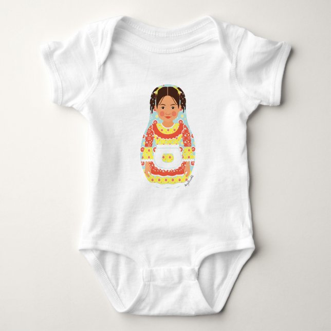 Chilean Matryoshka Baby Bodysuit Strampler (Vorderseite)