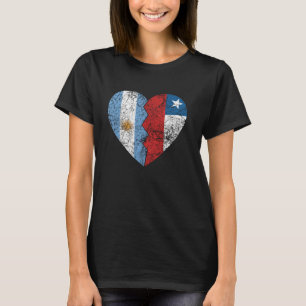 Chilenisch Argentinische Flagge Herz Argentinien T-Shirt
