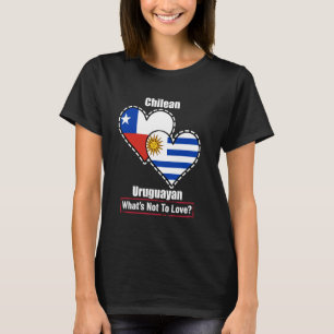 Chilenisch Uruguayischer Herzflaggen Was gibt es n T-Shirt