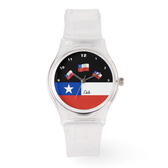 chilenische Flag-Uhr, Chile-Mode /sport Armbanduhr (Vorderseite)