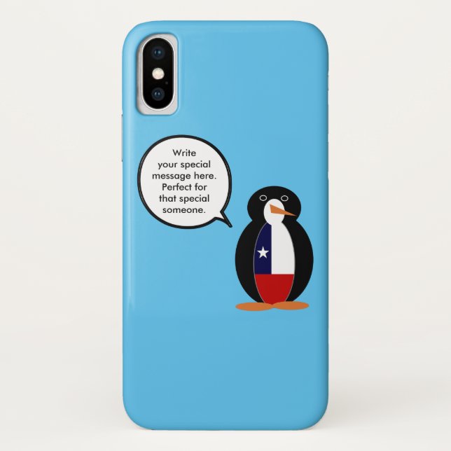 Chilenische Flagge als Vortragende Frau Penguin Case-Mate iPhone Hülle (Rückseite)
