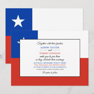 chilenische Flagge, Flagge für Chile Hochzeit Einladung