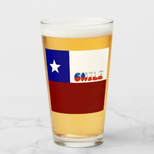 chilenische Flagge Glas