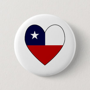 Chilenische Flagge Herz Valentinstag Button