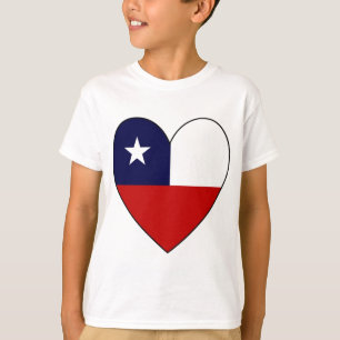 Chilenische Flagge Herz Valentinstag T-Shirt