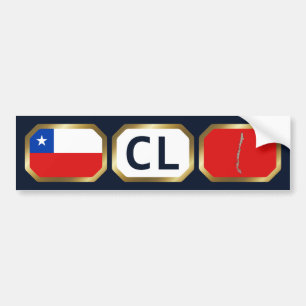 Chilenische Flagge Karte Code Heckscheibenaufklebe Autoaufkleber