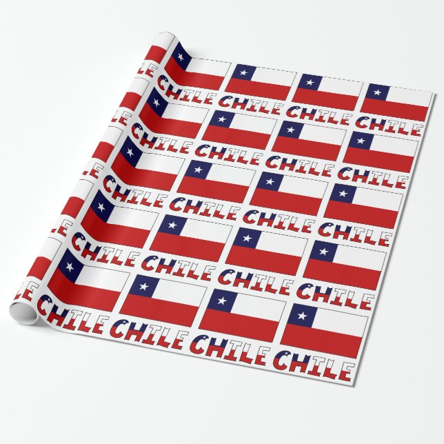 chilenische Flagge und Chile Geschenkpapier (Ungerollt)