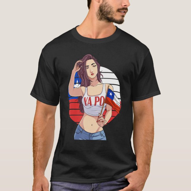 Chilenische Girl Latino Pride Chile Flag Proud Ya  T-Shirt (Vorderseite)