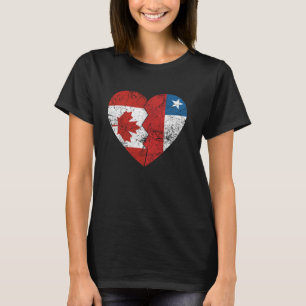 Chilenische Kanadische Flaggen Herz Kanada Chile W T-Shirt