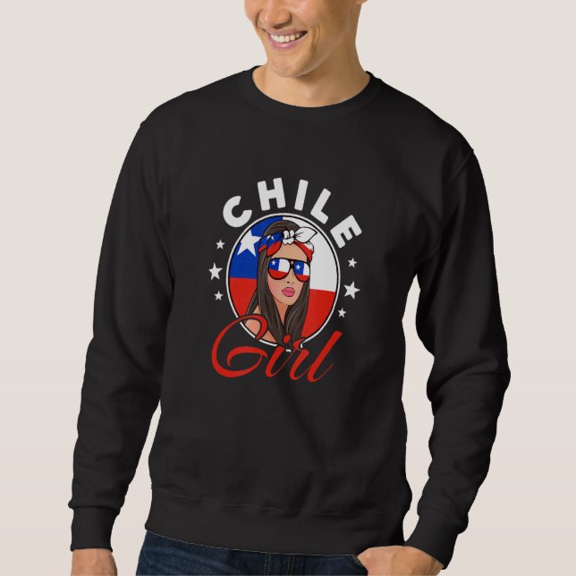 chilenische Mädchenflagge - Chile Sweatshirt (Vorderseite)