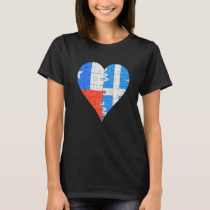 chilenische Martiniquais Flag Herz T-Shirt