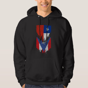 Chilenische Puerto-Rico-Fahnen Ripped Torn Chile P Hoodie