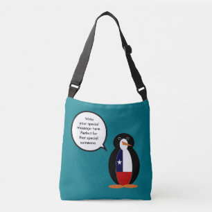 Chilenische sprechende Pinguin-Dame Personalisiert Tragetaschen Mit Langen Trägern