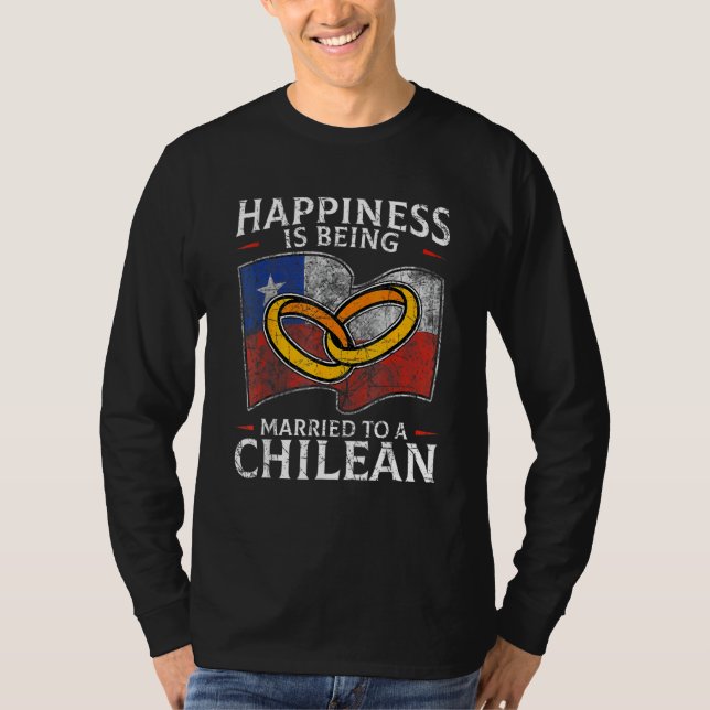 Chilenischer Ehefrau Chile Verheiratete Flagge Hoc T-Shirt (Vorderseite)