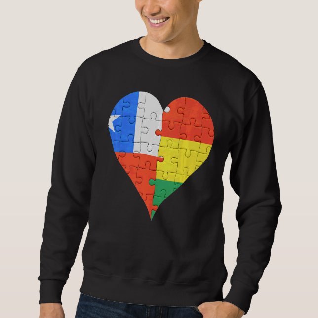 Chilenisches Flaggenherz Sweatshirt (Vorderseite)