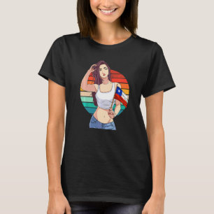 Chilenisches Mädchen Latino Stolz Chile-Flagge Sto T-Shirt