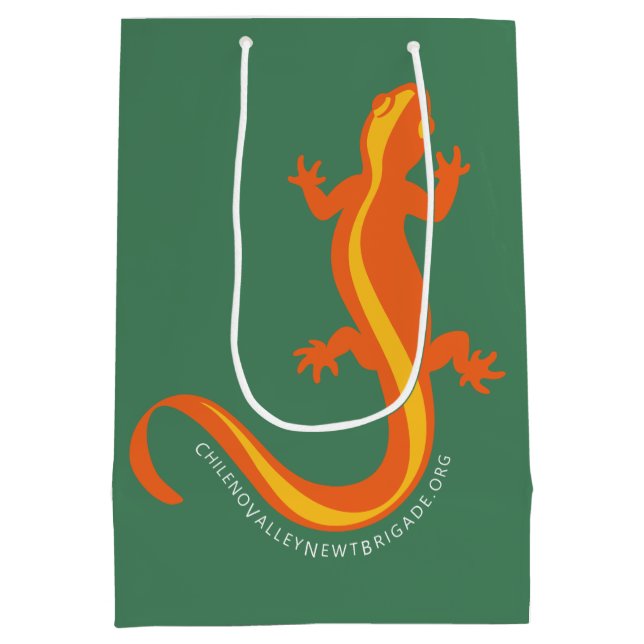 Chileno Valley Newt Brigade Geschenktasche - grün Mittlere Geschenktüte (Rückseite)