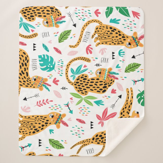 Chiles Stammesleopards tropisches Muster Sherpadecke (Vorderseite)