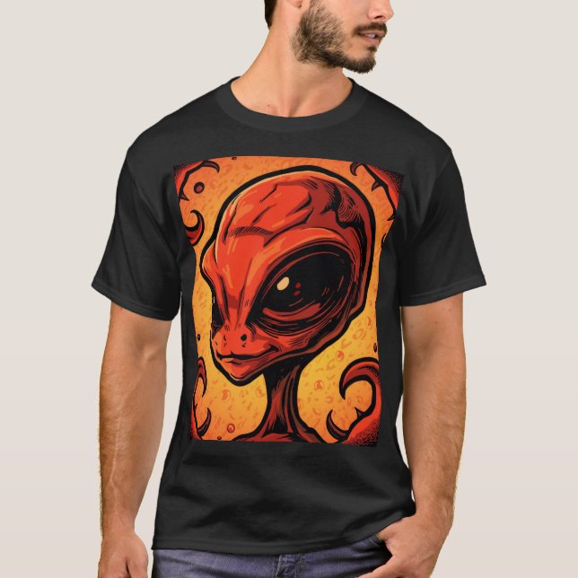 Chili Alien – Spicy Funny Food Art T-Shirt (Vorderseite)