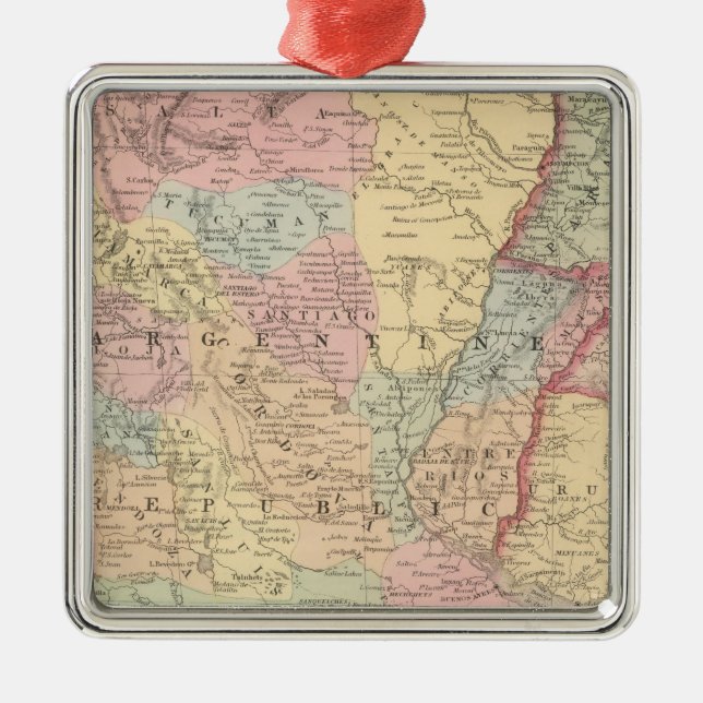 Chili, Argentinien-Republik, Paraguay und Uruguay Ornament Aus Metall (Vorne)