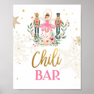 Chili Bar Nutcracker Ballerina Girl Food Table Poster
