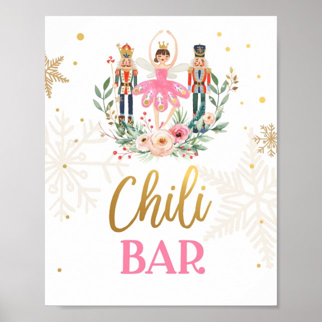 Chili Bar Nutcracker Ballerina Girl Food Table Poster (Vorne)