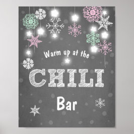 Chili Bar Schild Pink Mint Winter Schneeflocken Ch