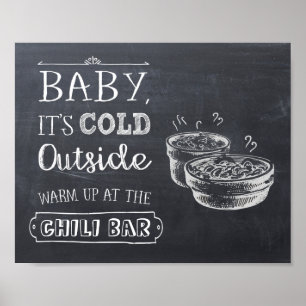 Chili-Bar-Schild Poster