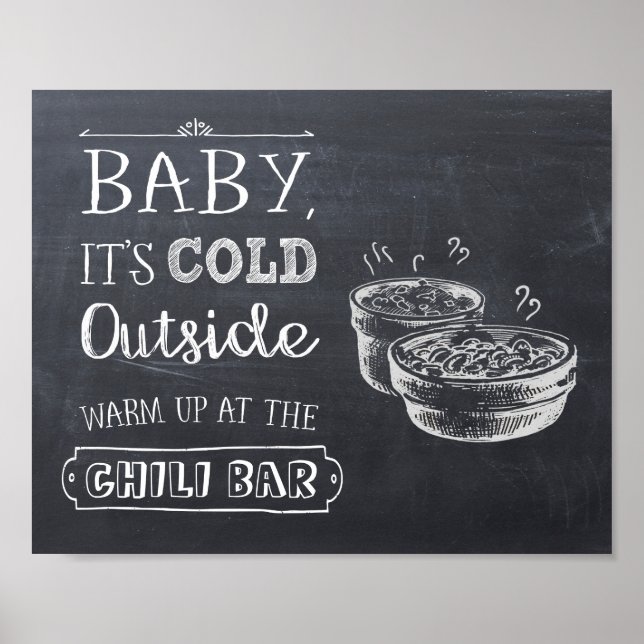 Chili-Bar-Schild Poster (Vorne)