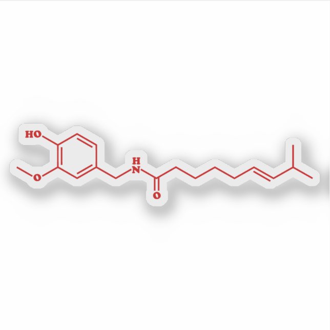 Chili Capsaicin Molekulare Chemische Formel Aufkleber (Vorderseite)
