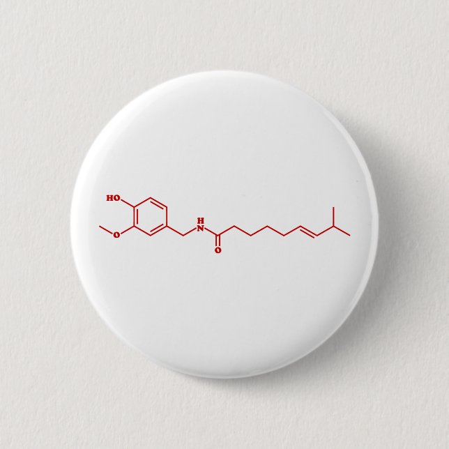 Chili Capsaicin Molekulare Chemische Formel Button (Vorderseite)
