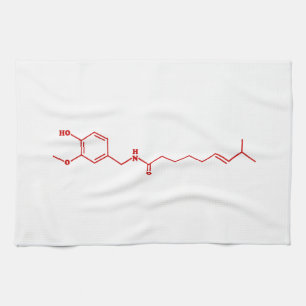 Chili-Capsaicin-molekulare chemische Formel Geschirrtuch