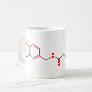 Chili Capsaicin Molekulare chemische Formel Kaffeetasse