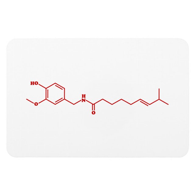 Chili Capsaicin Molekulare Chemische Formel Magnet (Horizontal)